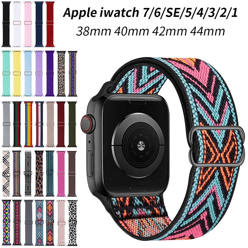 Scrunchie Strap For Apple watch band 44mm 40mm 38mm 42mm 41mm 44mm Nylon bracelet correa iWatch Serie 4 5 3 2 1 SE 6 7 45mm 41mm