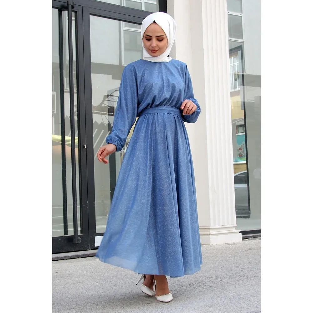 Evening Dress Women 'S Quality Long Skirt 137 Cm 2021 Trend Fashion Elegant Islamic Dubai Qatar Oman Arab Beautiful Clothing Black Blue Pink Burgundy Gray