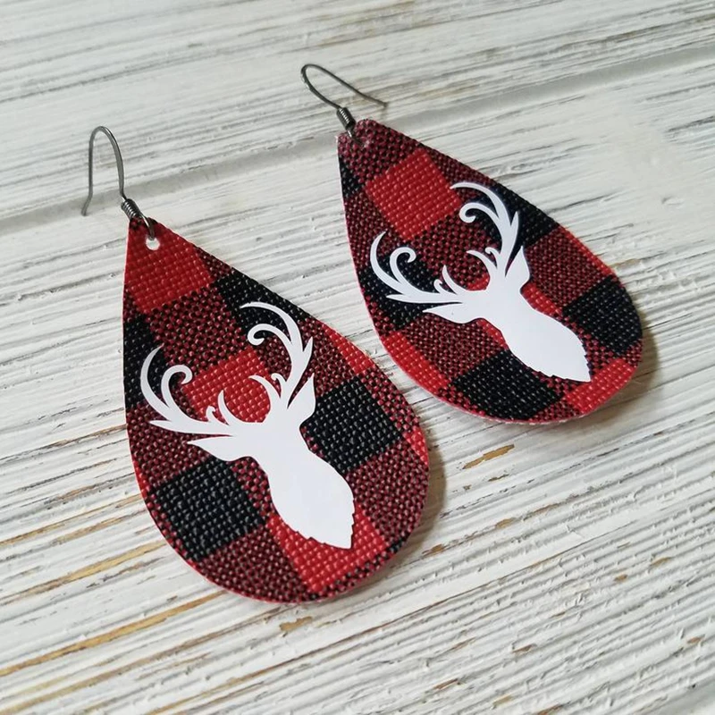 Заказные серьги лесоруба футбольной команды Искусственные из кожи красные и