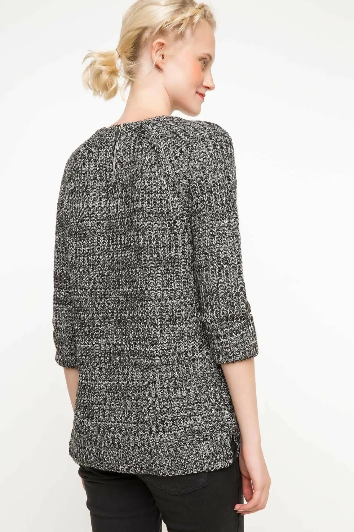 DeFacto Женский Осенний смешанный белый черный вязаный пуловер женский теплый с