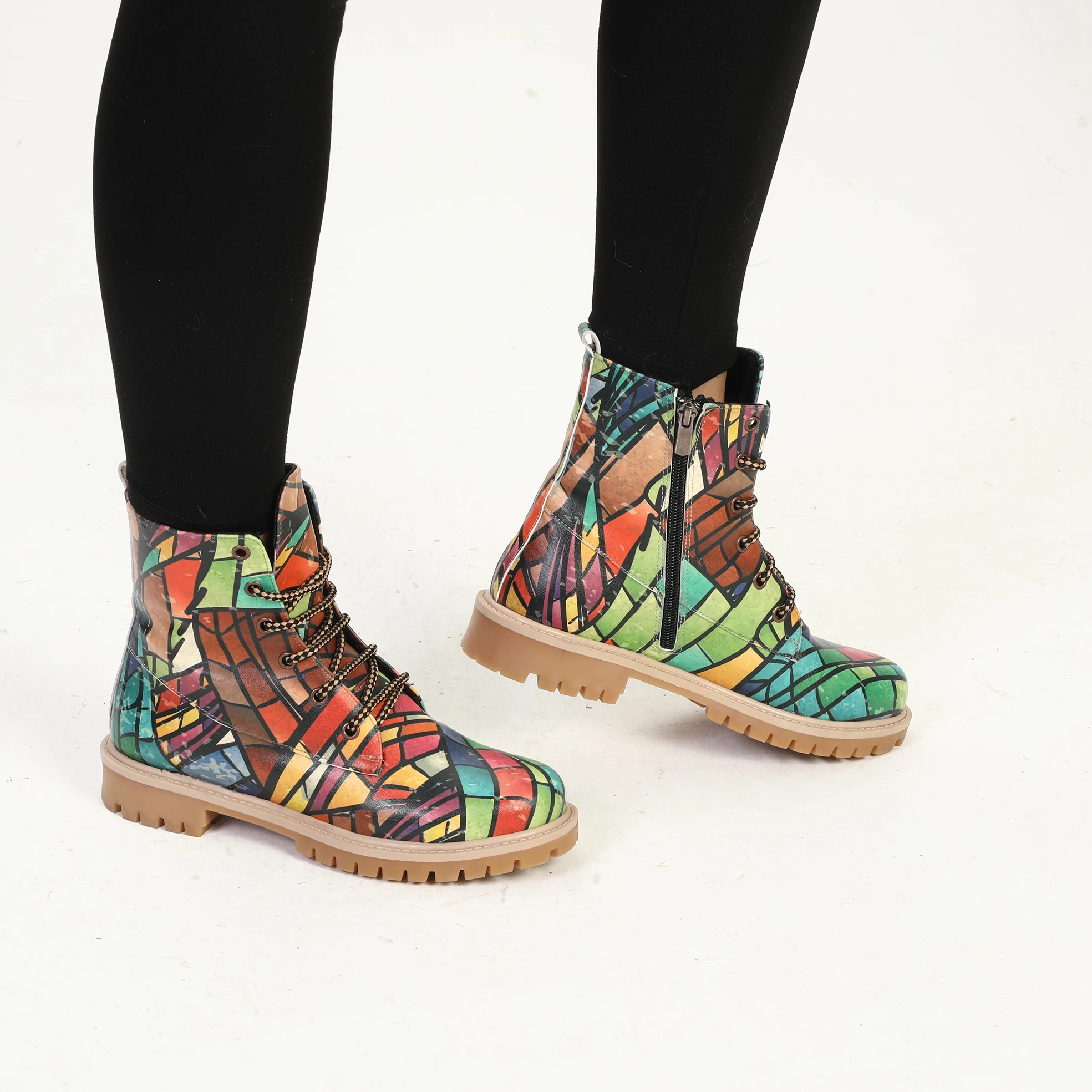 

Digital Edition Colored Pattern Special Design Women Short Boots 461647484