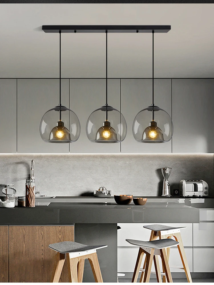 Подвесная лампа для столовой кухни домашний декор современные стеклянные шары E27