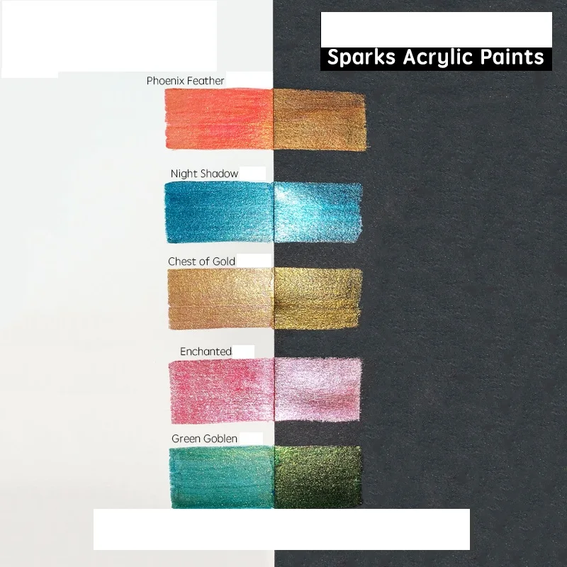 

American Original Prima Marketing Watercolor Spark Glitter Acrylic Paint Sparks Acrylic Hand-Made Pintura Acrilica Painting