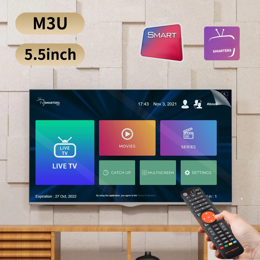 

Gtmedia remote control V7 S2X V7 PRO V8X For Smart TV M3U OTT XXX TV IPTV Spain