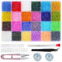 28800pcs czech glass seed beads diy bracelet necklace beads for jewelry making accessories with yarn scissors beading needles