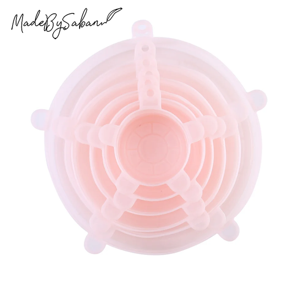 

6pc Silicone Stretchable Food Wrap Cover Reusable Food Packaging Fresh-Keep Sealing Cap Vacuum