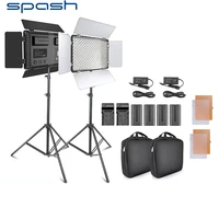 spash photograhy light 2 sets led video light wiht tripod dimmable 5500k for studio youtube fill light panel light camera light