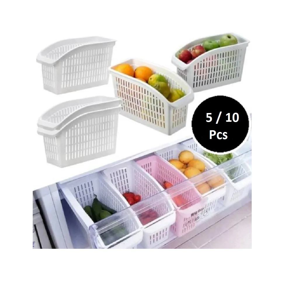 

Kitchen Refrigerator Food Organizer Basket Containers Drawer Fruit Vegetable Storage Box Retractable Drawer Space Saver Fridge