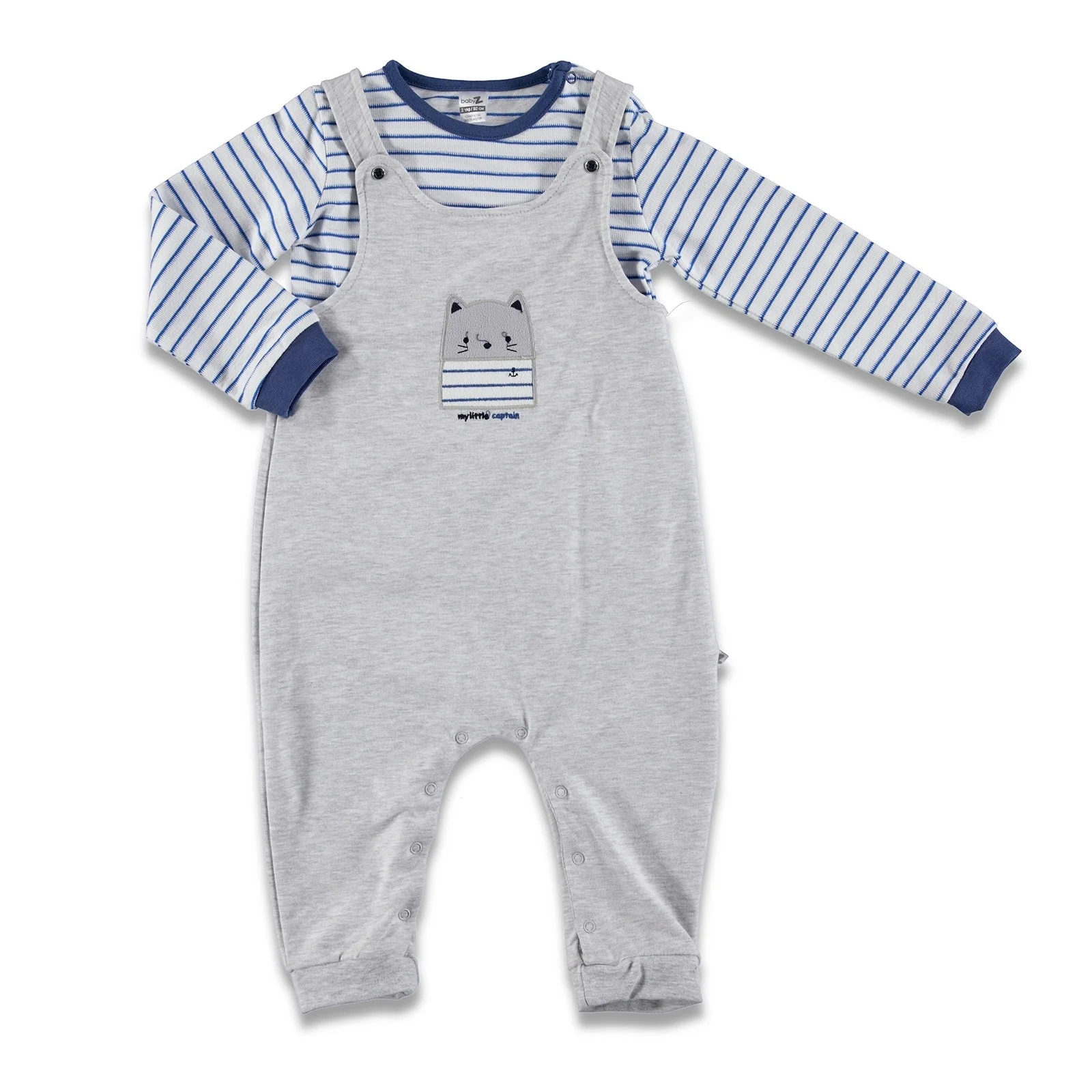 Ebebek BabyZ/детский полосатый комбинезон с вышивкой комплект из 2 предметов