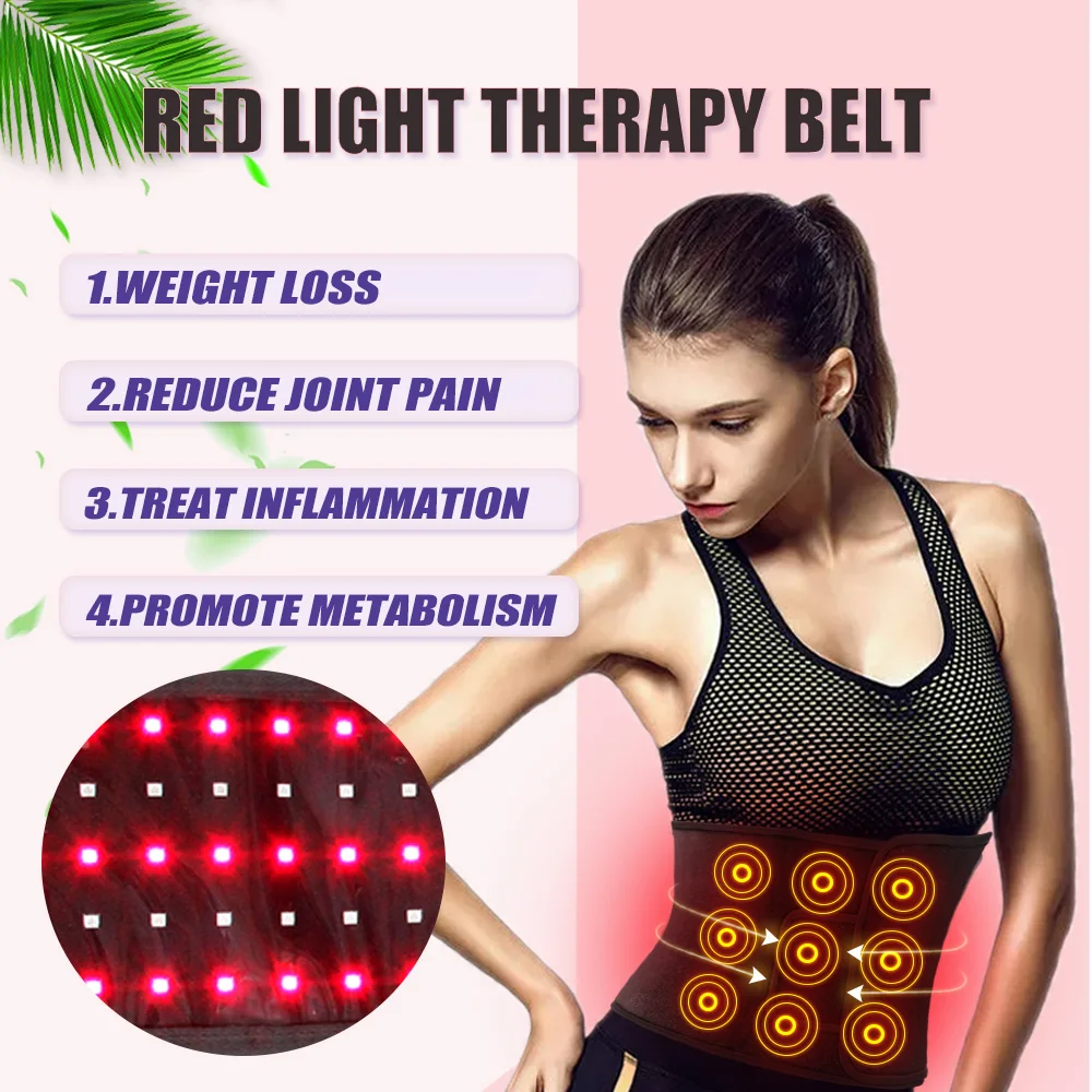 

Drop Shipping Relief Loss 660Nm 850Nm Waist Slimming Lipo Infrared 635Nm 859Nm Laser Led Arm Belts Wrap Red Light Therapy Belt