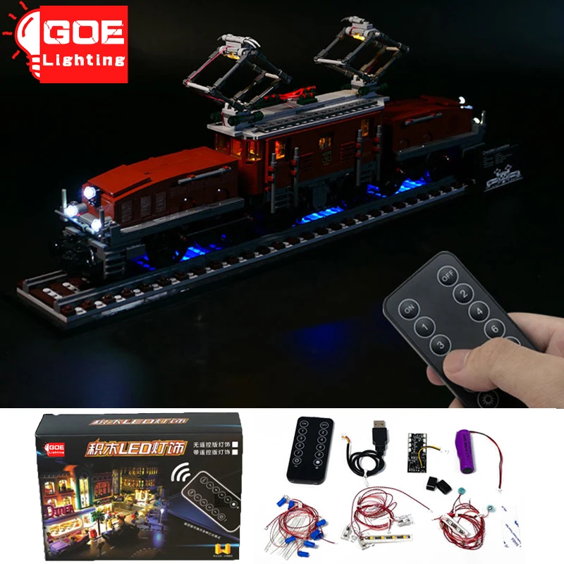 

GOELIGHTING Brand LED Light Up Kit For Lego 10277 For Crocodile Locomotive Train Blocks RC Diy Lamp Set Toys (Only Light Group)