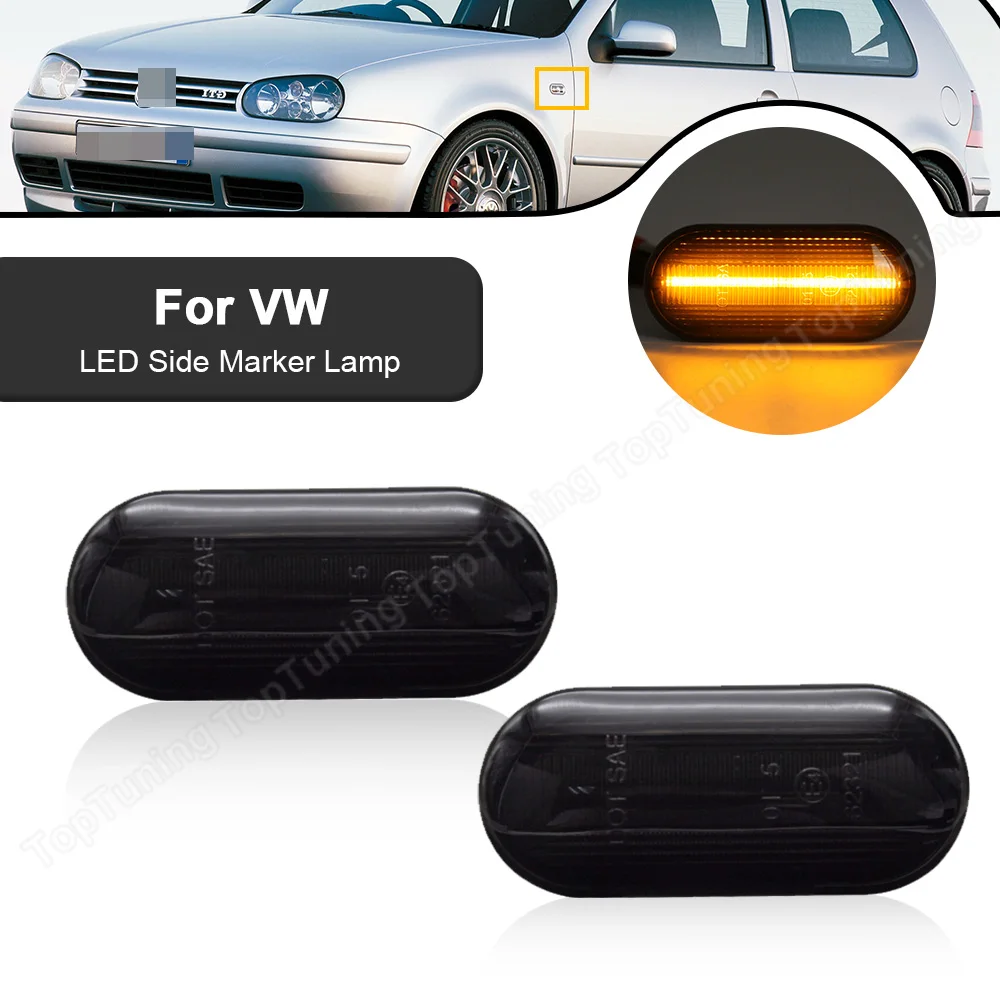 

2X For VW Bora 2001-2011 Polo 2003-2016 Golf4 1998-2009 Passat 2001-2005 LED Dynamic Side Marker Indicator Repeater Turn Signal