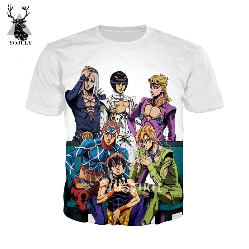 3 YOJULY аниме JoJo невероятное приключение 3D принт в стиле Харадзюку летняя футболка для мальчиков и девочек уличная одежда Забавные топы Для мужчин Для женщин рубашки Y392 - Цвет: 3