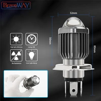 bravyway 1pcs 100w head lights h4 h6 headlight car hilo beam lamp motorcycle bulb 6000k yellowwhite light fog rain light