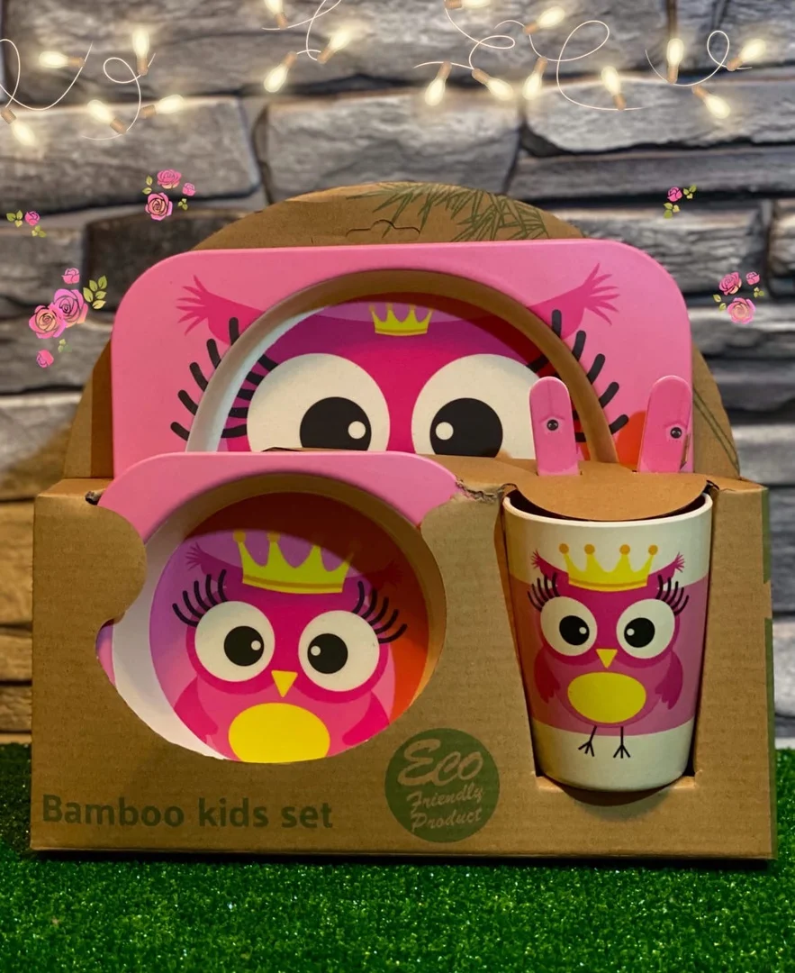 Набор для кормления детей/ ложка/ вилка/ тарелка глубокая/ набор посуды детей