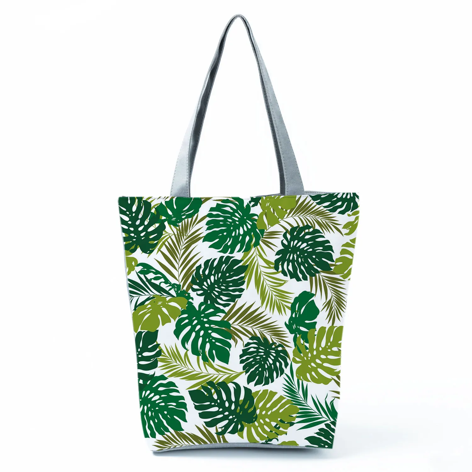 

Simple Leaves Printed Handbags for Women Refreshing Eco Friendly Shoulder Bag High Capacity Portable Shopping Bag Practical Tote