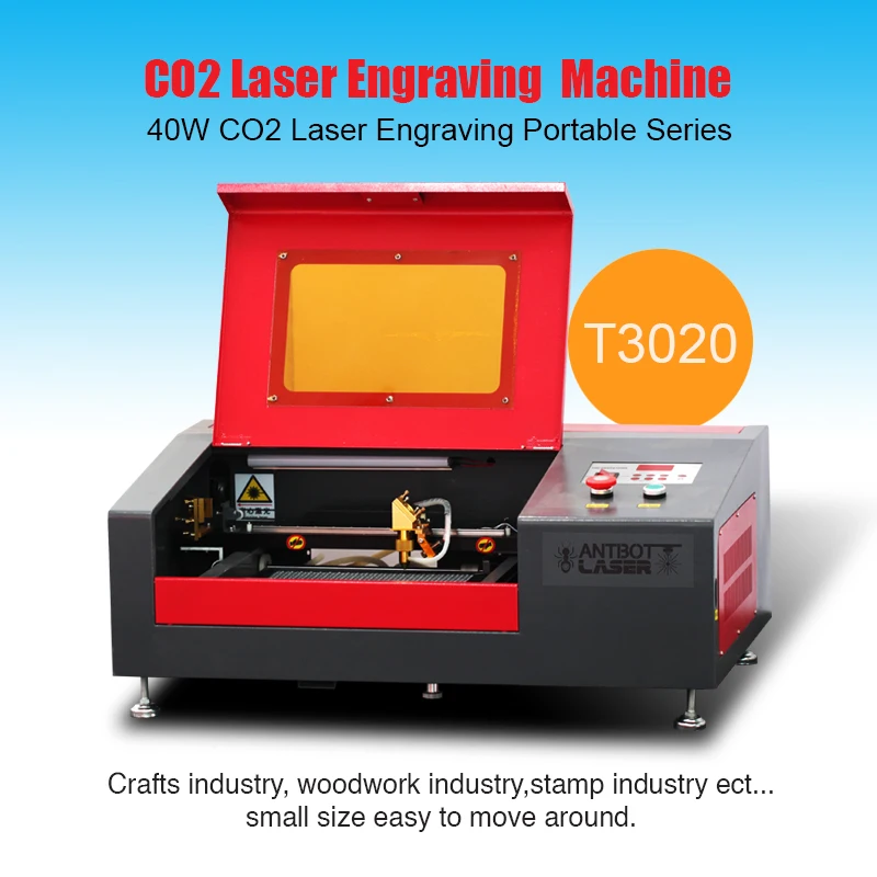 WR3020 лазерный гравировальный станок для резки гравер резак рабочая зона 300*200 мм 40