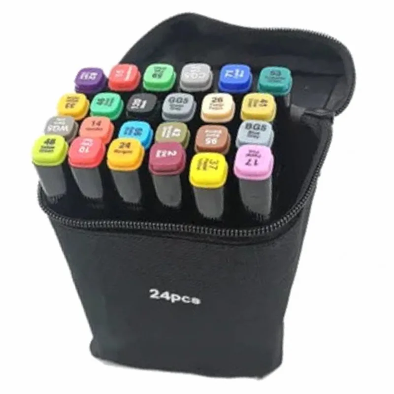 Markers for sketching by numbers 24 PCs. Set drawing set 48 80 PCs Felt-tip pens the artist stationery schoolboy Double brush permanent marker