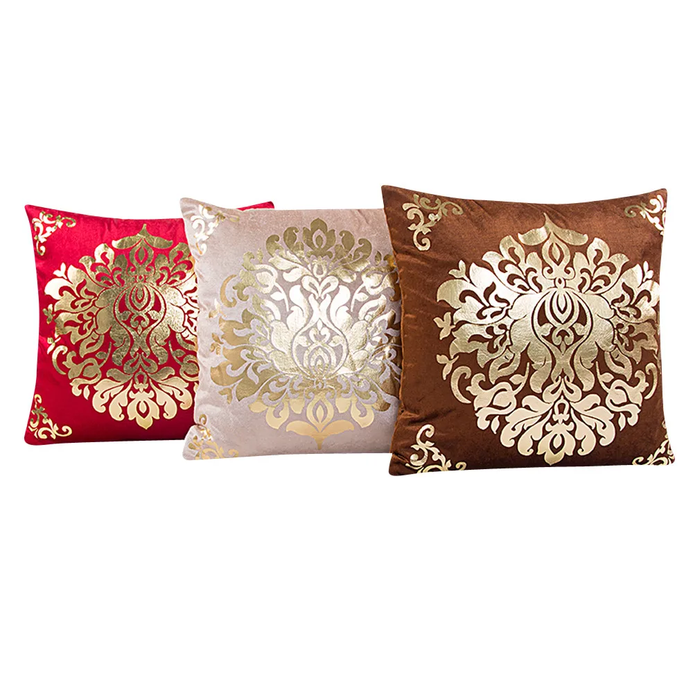 

European Style Cushion Cover Gold velvet Pillow Cover for Home Chair Sofa Decorative Pillows 45*45cm