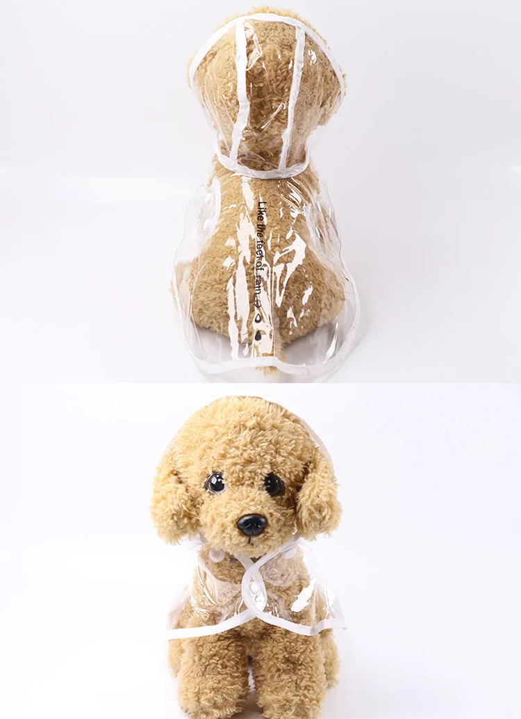 Pet Jacket for Rain Dog Transparent Raincoat Adjuastable Waterproof Coat Small Medium Dogs Hooded Design | Дом и сад