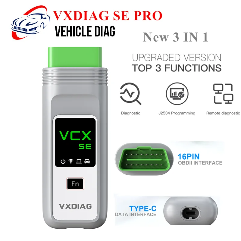 

VXDIAG SE PRO Automotive OBD2 Scanner ECU Programmer for JLR(SDD) for Totoya for Ford for GM Multicar Diagnostic Tool New 3 IN 1