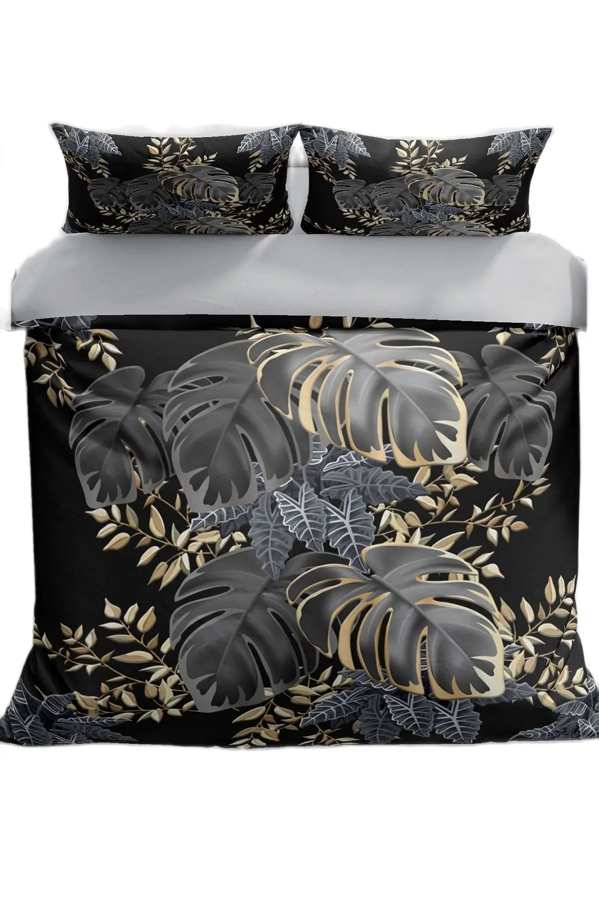 

Leaf 3D Cotton Satin Double Duvet Cover Queen King Size Bed Linen Twin Full Leaf Pillowcases Best Quality 3d Double Duvet Sale