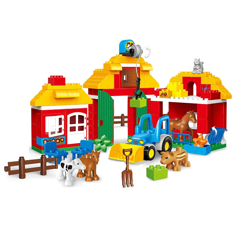 

Classic Princess Big Size Building Block Animal Farm Theme Construction Building Blocks DIY Brick Toy For Children
