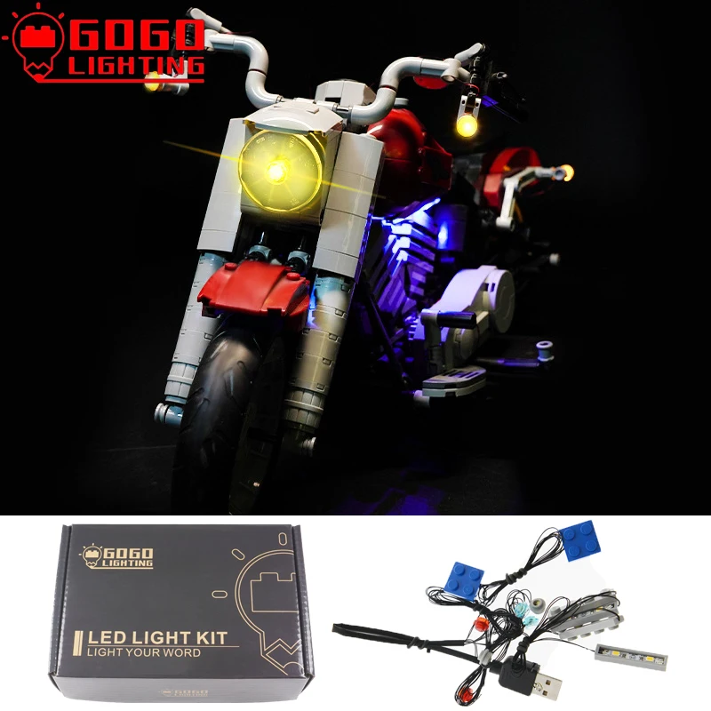 

GOGOLIGHTING Brand LED Light Up Kit For Lego 10269 For Harley Davidson Fat Boy Motorcycl Block Lamp Set Toy(Only Light No Model)