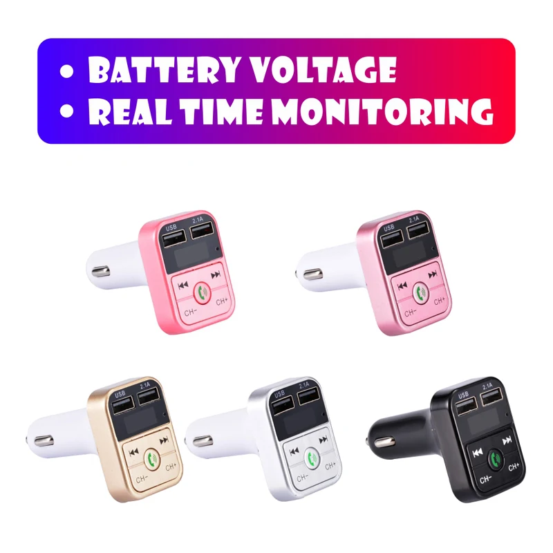 

TTFTFP Car Bluetooth 5.0 FM Transmitter Wireless Handsfree Audio Receiver Auto MP3 Player 2.1A Dual USB Fast Charger Accessories