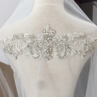 clear crystal rhinestone beaded bridal applique for wedding belt bridal sash haute coture accessories