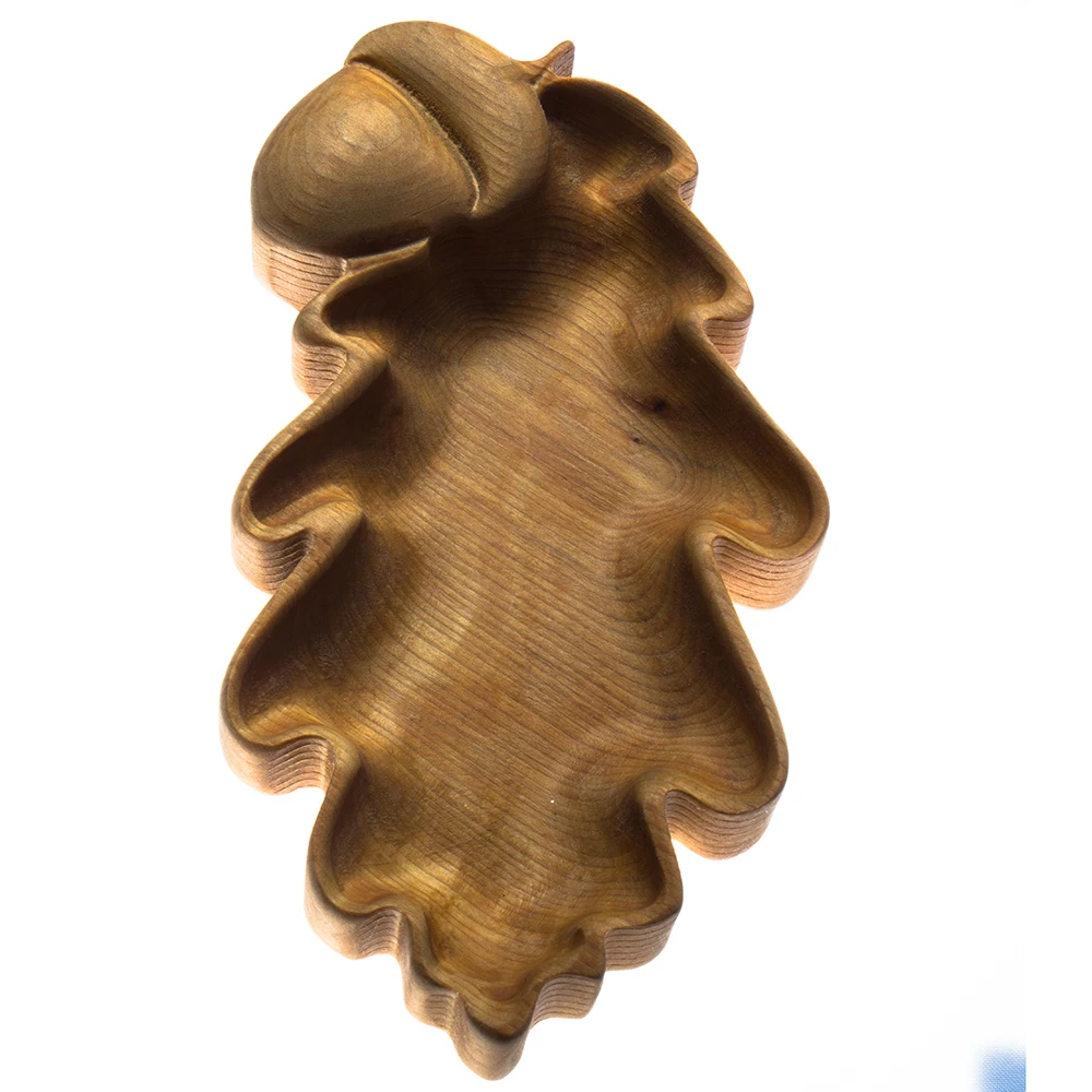 Сервировочная деревянная тарелка &quotДубовый лист&quot|Блюдца и тарелки| |