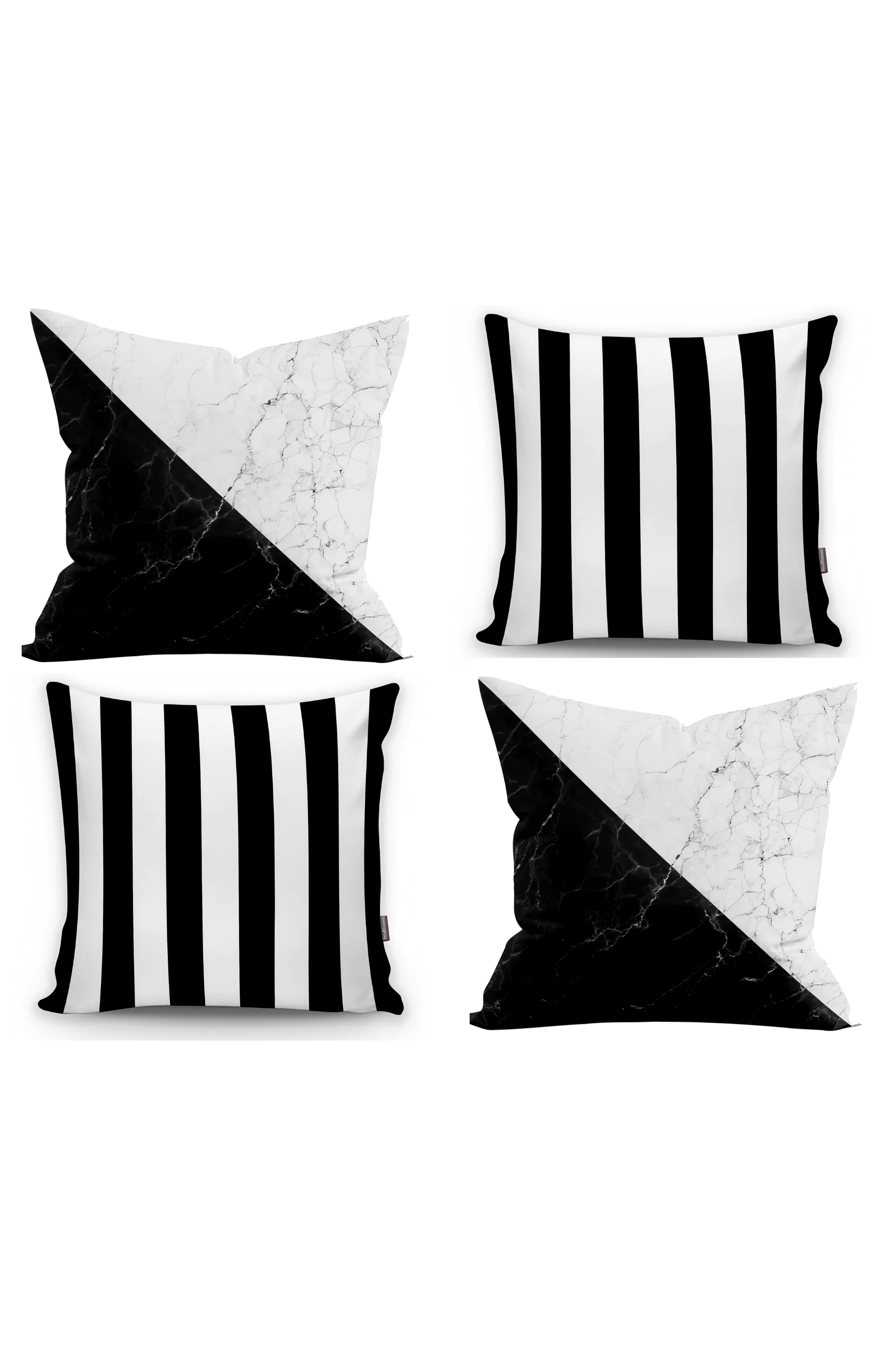 

Черный белый цвет 4 шт 2021 декоративные 45X45CM Подушка Чехол, современный принт, 2 различные модели, грязе-пятно-репеллент Подушка Чехол