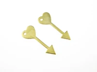 20pcs brass earring charm brass arrow pendant 21 4x8x1mm cupid arrow findings heart charm r1504