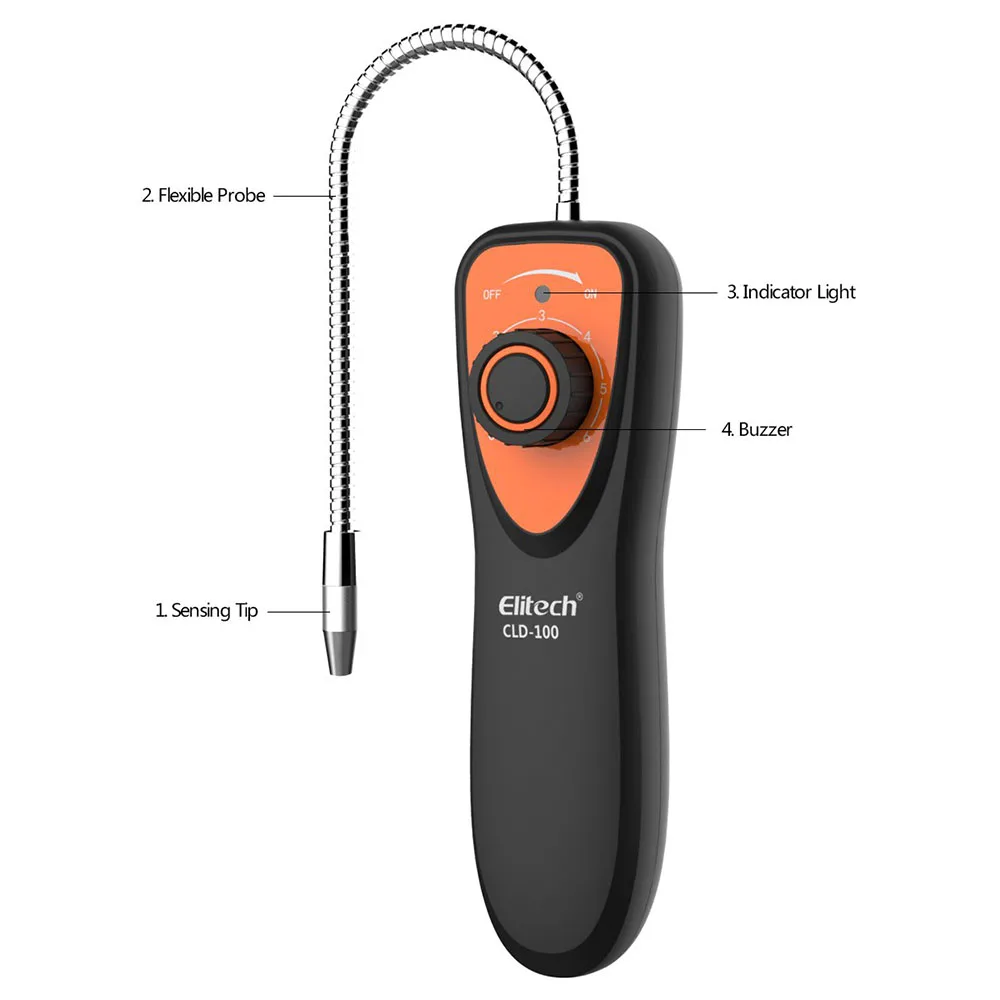 Детектор Утечки фреона Elitech CLD-100 галогенный детектор утечки газа для автомобилей