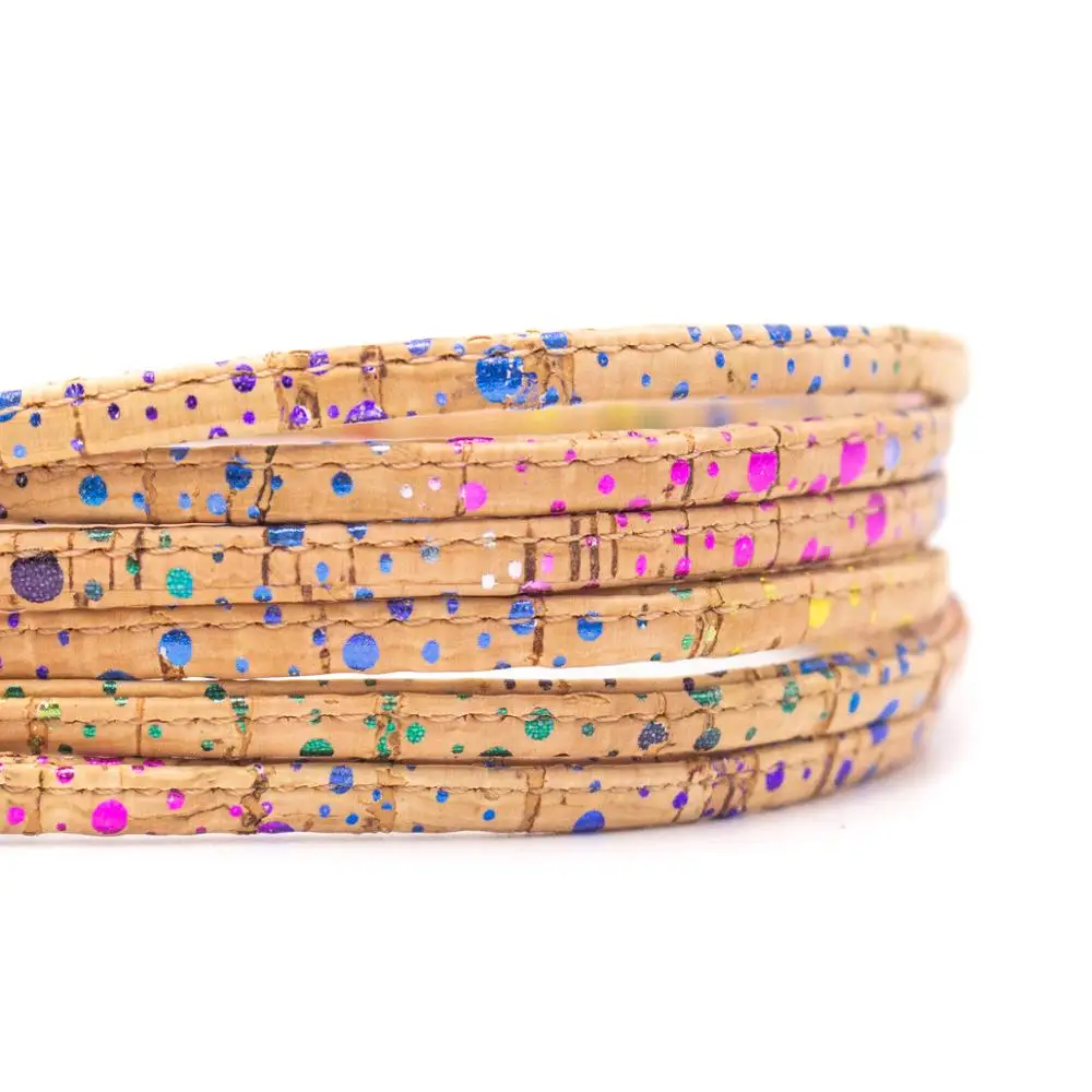 Плоский Радужный пробковый шнур 10 метров 5 мм|Ювелирная фурнитура и компоненты| |