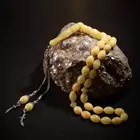 Серебряные медовые цветные четки янтарный камень, Молитвенные Четки, мужские, Ячменные, с серебряной кисточкой, исламский тасбих с зульфикаром, модель с кисточкой