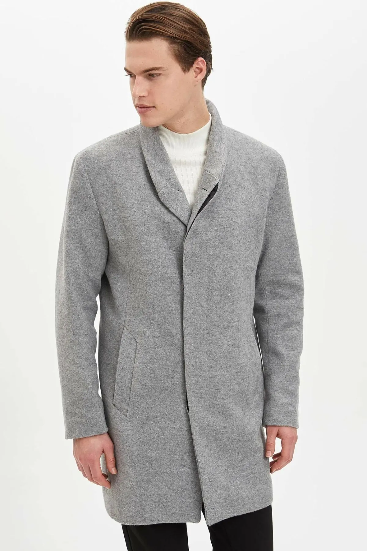 Дефакто мужской зимний светильник серая парка пальто для мужчин умный