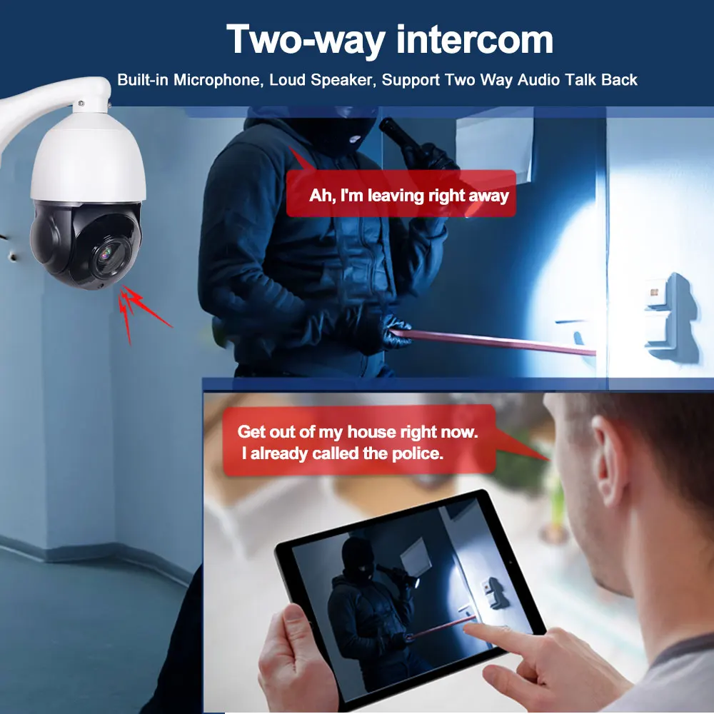 Наружная камера видеонаблюдения IP66 PTZ с автоматическим отслеживанием