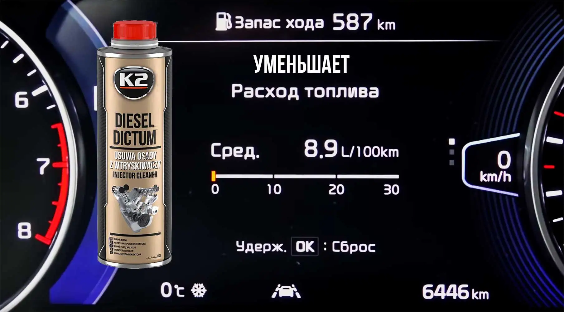 Очиститель топливной системы дизельных двигателей K2 DIESEL DICTUM 500 мл. |