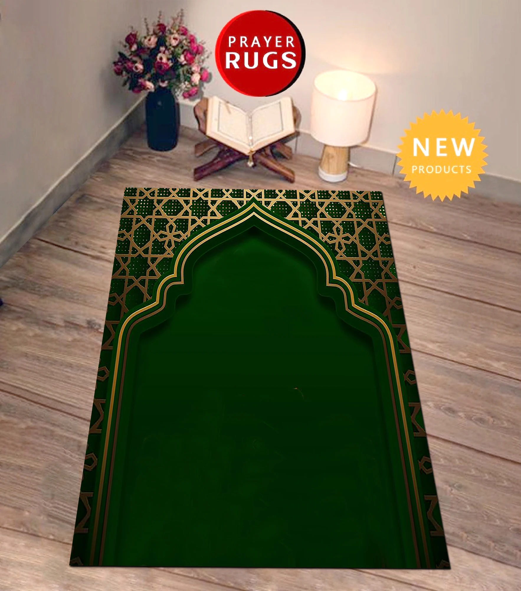 

Muslim Prayer Mat, Prayer Rug, Vip Pilgrimage Mat, Sejadah, Janamaz, Elegant, High Quality, luxury, Thick Soft Prayer Rug