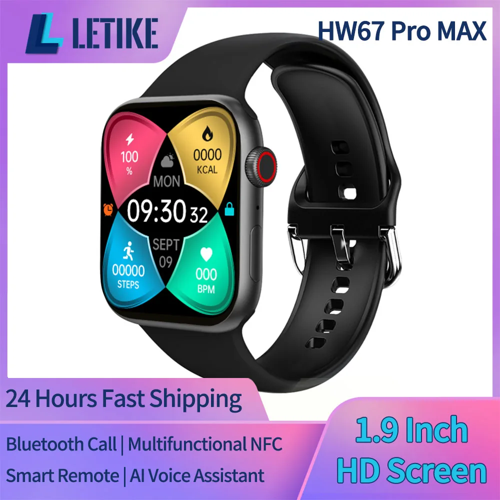 Смарт-часы Letike HW67 Pro MAX для мужчин и женщин умные часы с поддержкой NFC Bluetooth звонков