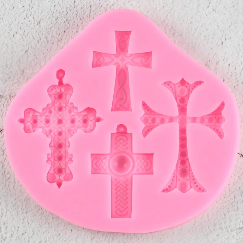 

3D ремесло, крест, силиконовые формы, кекс, Топпер, помадка, конфеты, смола, глина, шоколад, инструменты для украшения Рождественского торта