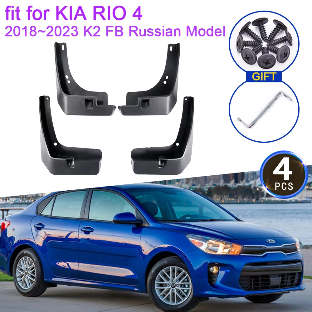 Guardabarros con solapa para coche, accesorios para KIA RIO 4, 2018, 2019, 2020, 2021, 2022, 2023, K2 FB, modelo ruso