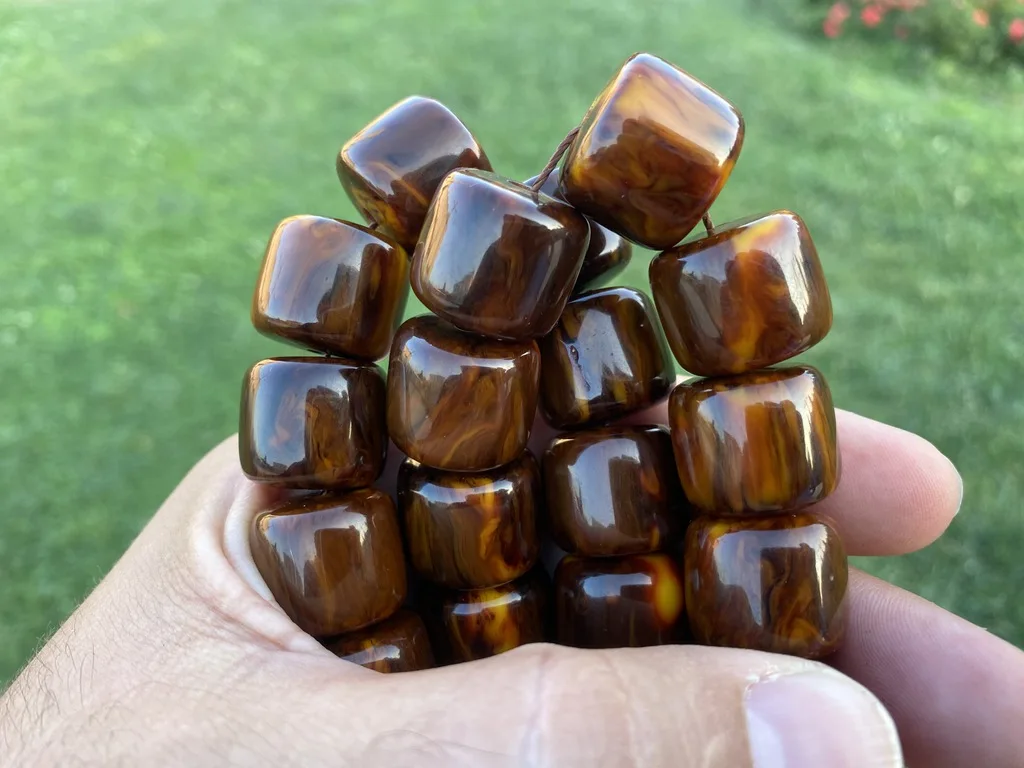 

Ottoman Faturan German Amber Sandalous Misbaha Prayer Beads Islamic Gift Tasbih Tasbeeh Tasbeh Rosary Tasbih # 21B