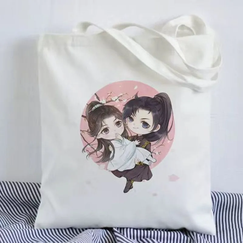 Фото Женская Холщовая Сумка для покупок The Husky And His White Cat Shizun Chu Wanning Mo Ran №3