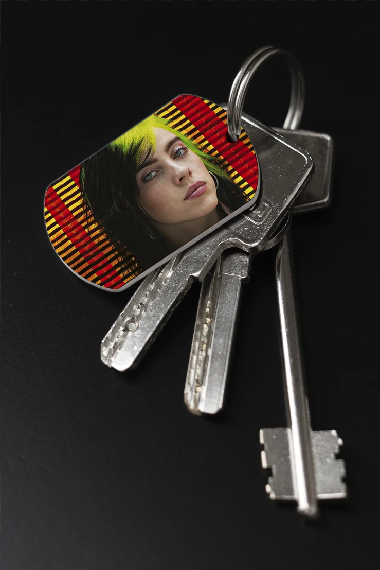 Брелок для ключей Билли Айлиш мужской женский аксессуар в виде жетона автомобиля