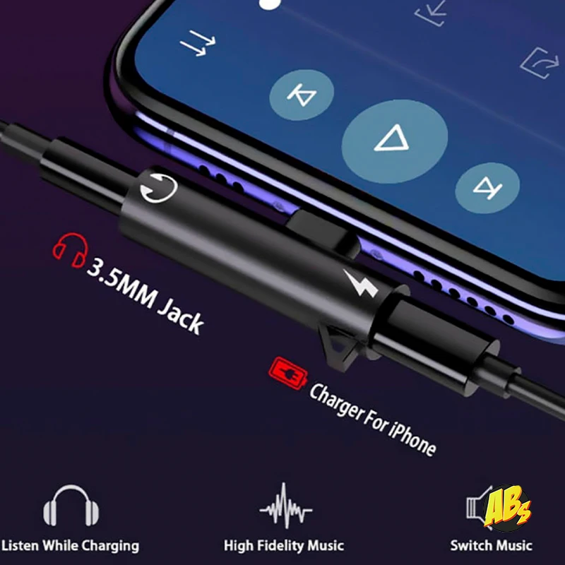 Адаптер для iPhone Lightning 3 5 мм на наушники и зарядку iPad ауди-адаптер jack 3.5 DREAM AC-2 aux |