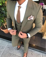 hot sell dark green wedding tuxedos mens blazer suits formal custom made one button mens wedding suits 3pcsblazerpantsvest
