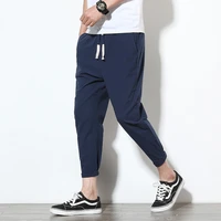 2022 summer casual ankle length mens outdoor streetwear slim male cotton joggers sweatpant men solid cargo trousers for men