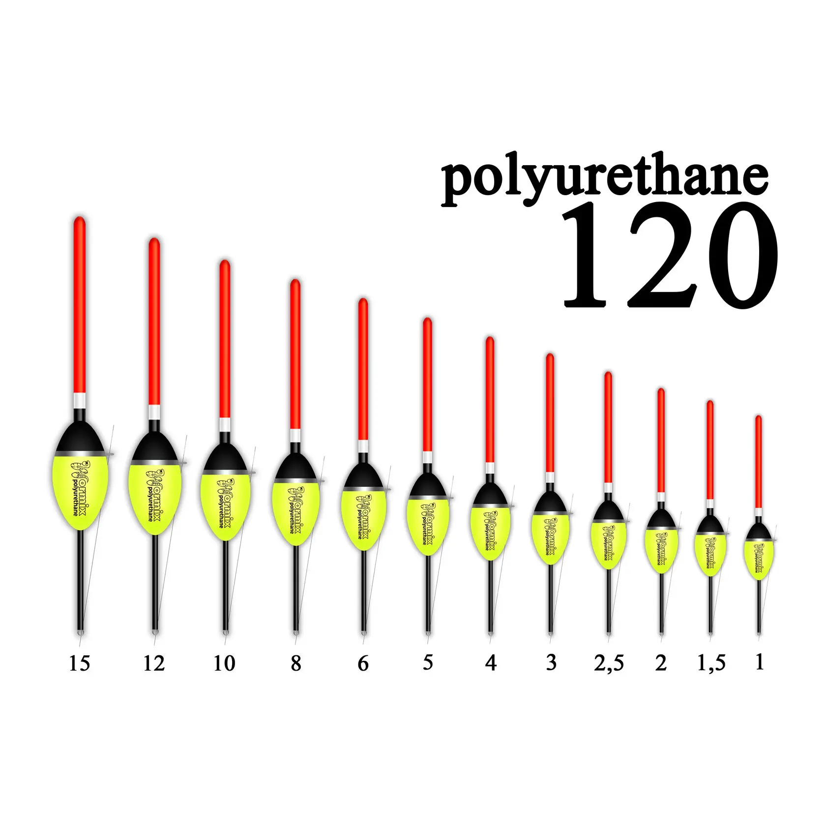 Поплавок wormix для рыбалки из полиуретана 120 -1-2-2.5-3-4-5 -6-8-10 гр. набор 5 штук одного
